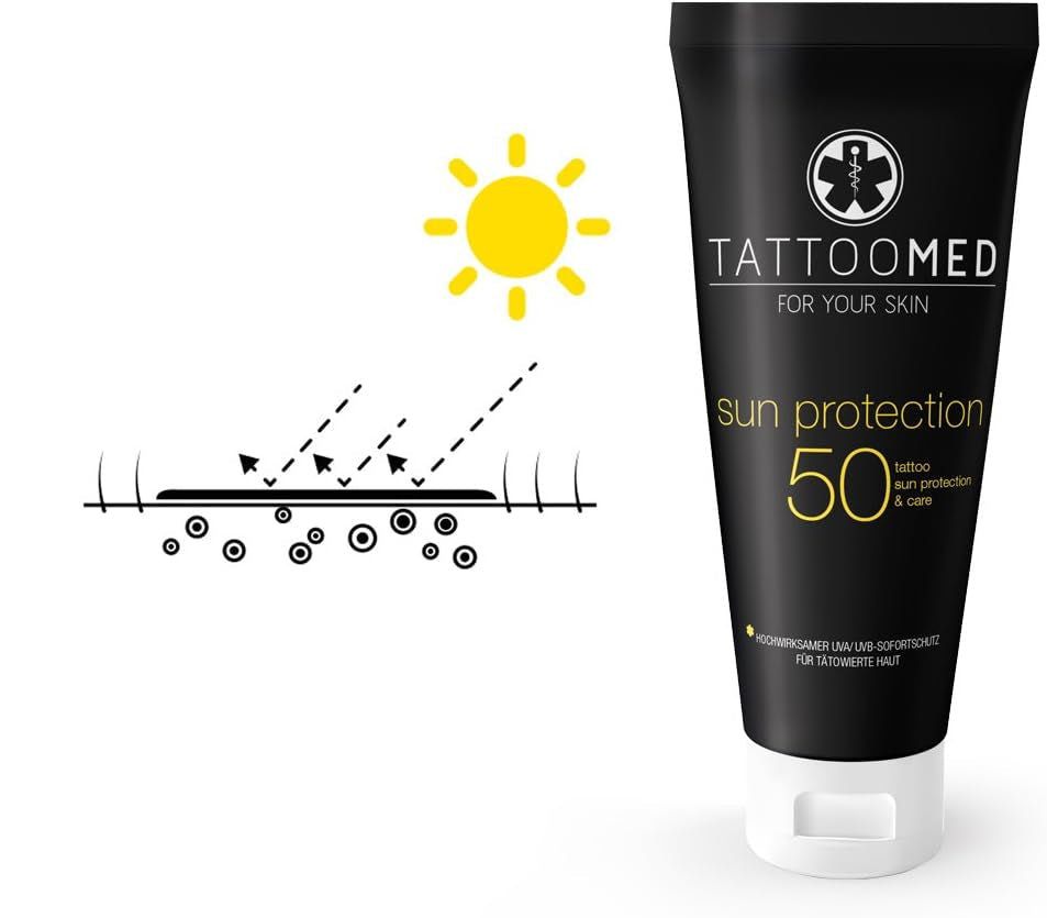 Soin Pour Peau Tatouée Crème Solaire Sun Protection SPF50 Protection Des Tatouages/Couleurs De Tatouage